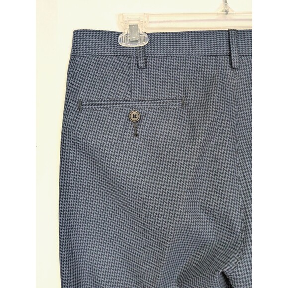 Lands End Tailored Fit Chino Pants Mens 35x33 Flat Front Blue Houndstooth Print - Picture 6 of 12